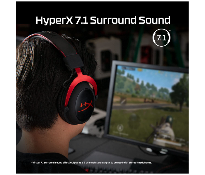 HyperX KHX-HSCP-RD Cloud II Gaming Headset - Red and Black - Zoom Image 3