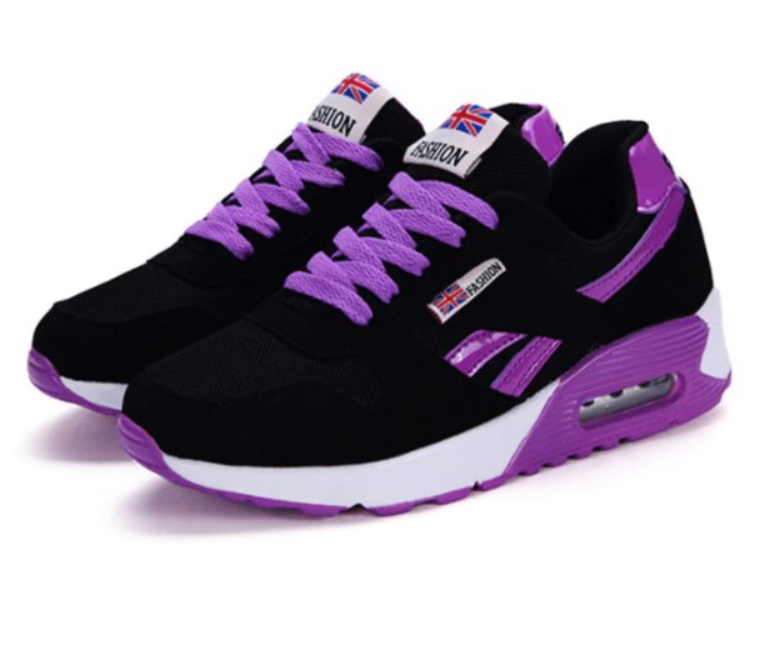 Light Breathable Mesh Flat Casual EU-38 Lace-up Sneakers for Women - Violet - Zoom Image 1