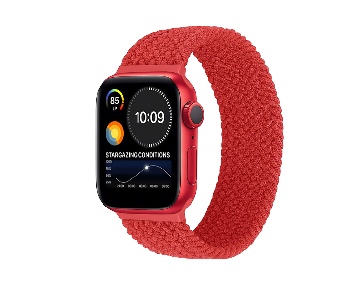 Promate FUSION-44XL 42mm or 44mm Solo Loop Nylon Braided Strap for Apple Watch - Red - Zoom Image