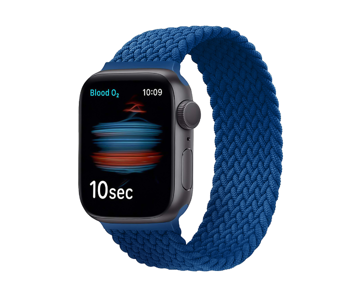 Promate FUSION-44L 42mm or 44mm Solo Loop Nylon Braided Strap for Apple Watch - Blue - Zoom Image