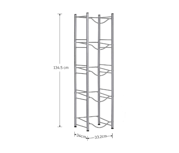 Classic 5 Tier Water Bottle Storage Rack - Silver - Zoom Image 2