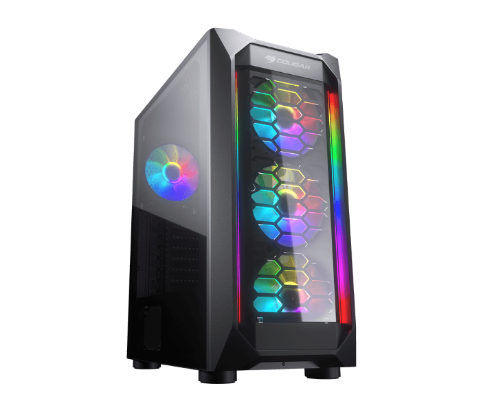 Cougar MX410-G RGB Mid-Tower Gaming Case - Black - Zoom Image 1