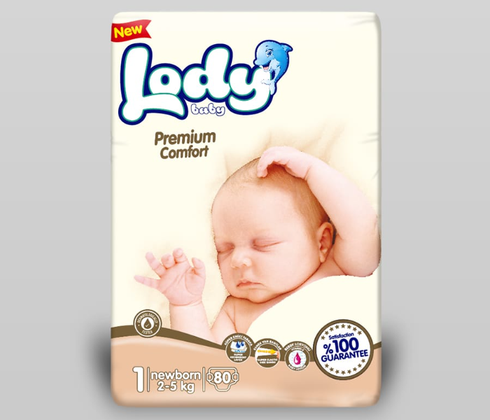 Lody Baby 80 Pieces New Born Size 1 Jumbo Pack Baby Diaper - Zoom Image