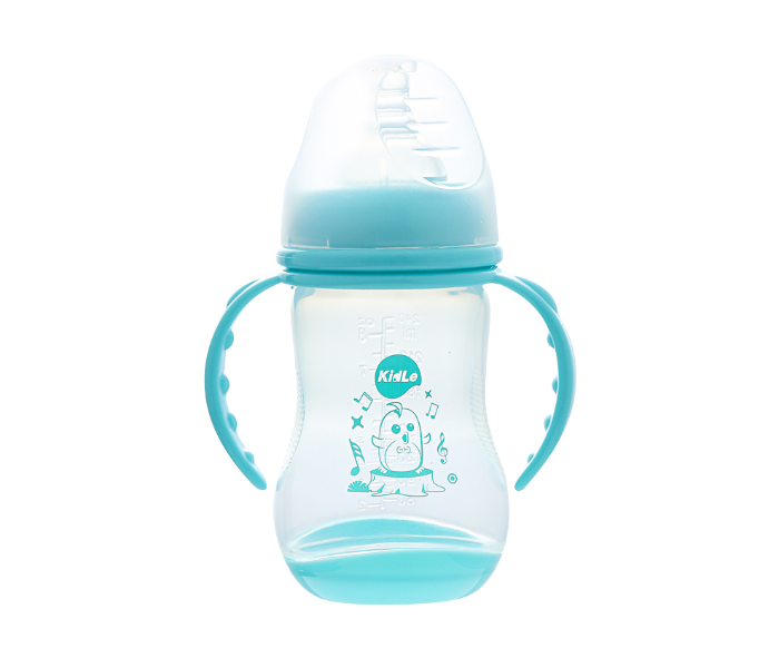 KidLe CJM0009 240ml Wide Mouth PP Feeding Bottle - Light Blue - Zoom Image