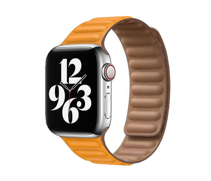 Promate MAGLET-44 42mm or 44mm Leather Strap for Apple Watch - California Poppy - Zoom Image 1