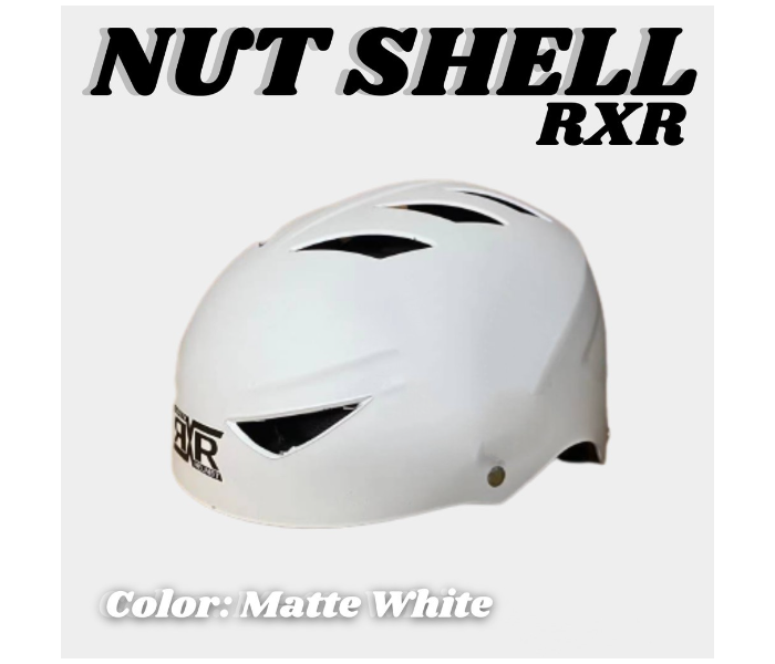 RXR Bicycle E-Scooter Nutshell Open Face Helmet - Matte White - Zoom Image