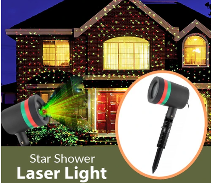 Star Shower Motion Laser Lights Projector Indoor and Outdoor - Black - Zoom Image 1