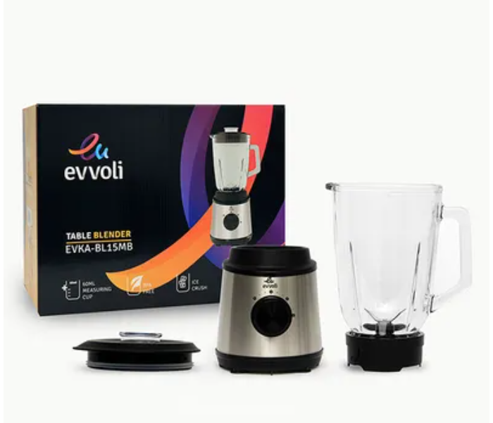 Evvoli VKA-BL15MB 2 Speed Blender with 1.5Liter Glass Jar- Black - Zoom Image 3