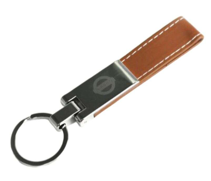 Carabiner Lock Auto Car Long Keychain for Nissan - Brown and Silver - Zoom Image