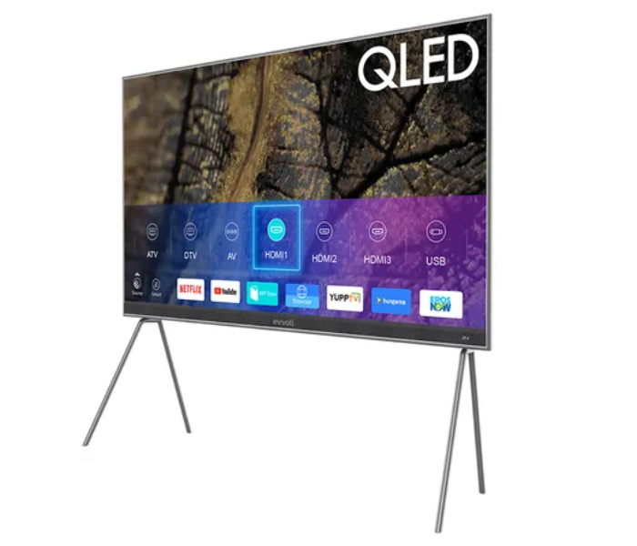 Evvoli 86EV600QA 86 Inch 4K QLED Android Smart TV With Bulit in Evvo Sound Bar - Black and Grey - Zoom Image 2