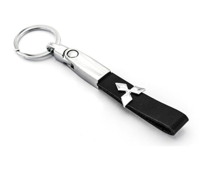 Logo Keychain for Mitsubishi - Black and Silver - Zoom Image