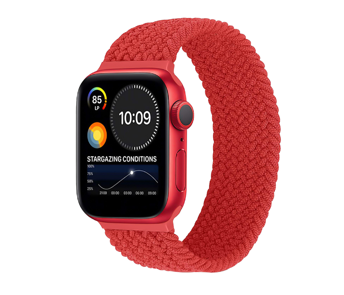 Promate FUSION-44L 42mm or 44mm Solo Loop Nylon Braided Strap for Apple Watch - Red - Zoom Image