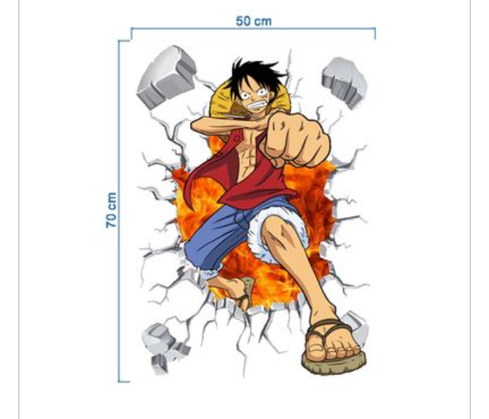 Anime Luffy Self Adhesive Scratch Resistant Removable Wall Sticker - Multicolour  - Zoom Image 4