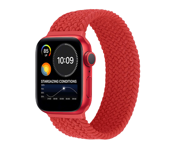 Promate FUSION-44M 42mm or 44mm Solo Loop Nylon Braided Strap for Apple Watch - Red - Zoom Image