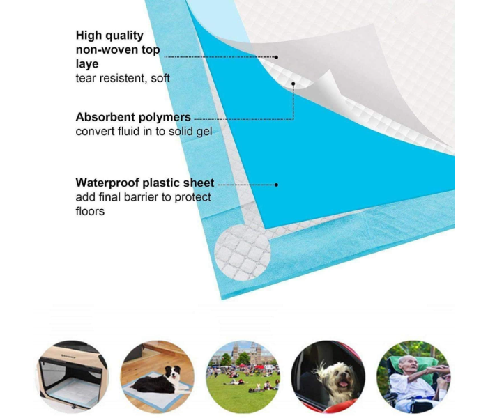 Cat & Dog Pet Training Pee Pads Super Absorbent Disposable Healthy Puppy Pads for Dog Cats 100PCS - Zoom Image 2