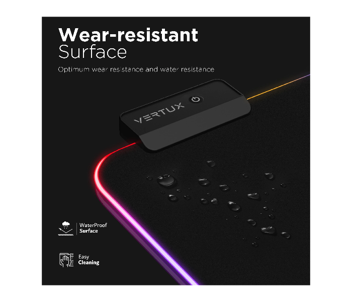 Vertux SWIFTPAD-XL RGB Foldable Anti-Friction Fabric Extra Large Gaming Mouse Pad - Black - Zoom Image 3