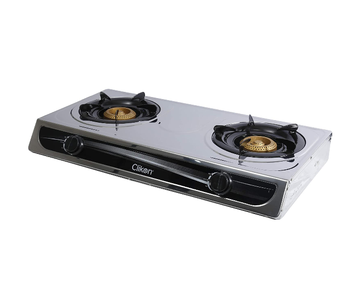 Clikon CK4276 2 Burner Gas Stove - Black and Silver - Zoom Image 4