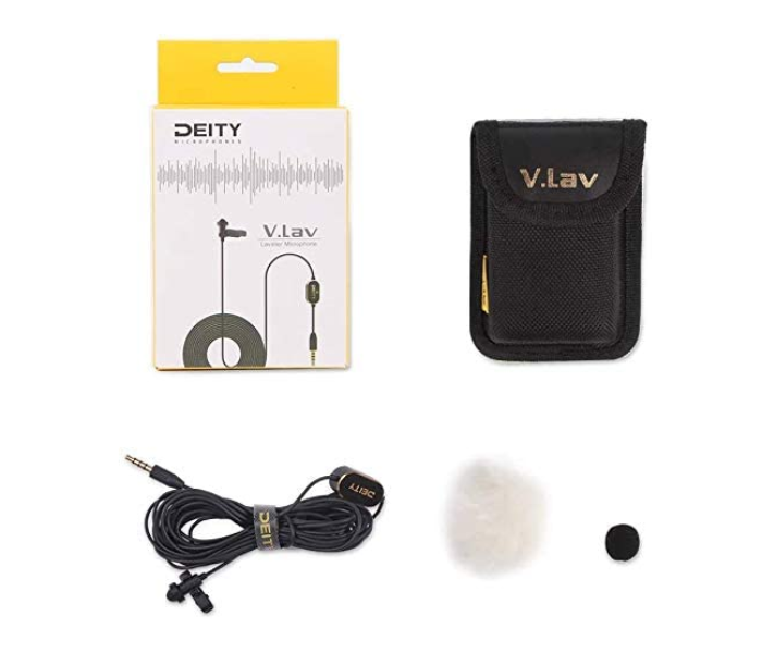 Diety V-LAV Microphone and Carrying Pouch - Black and Gold - Zoom Image 1