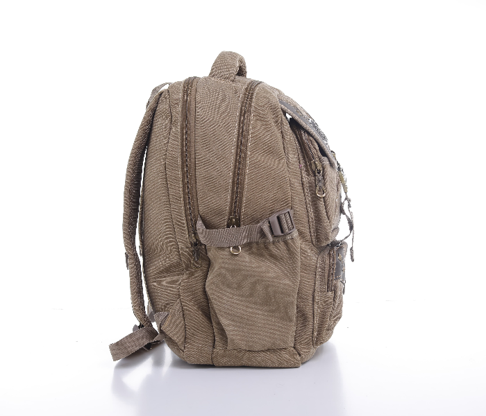 Para John PJBP6644A18-K 18 inch Canvas Leather Backpack - Khaki - Zoom Image 3