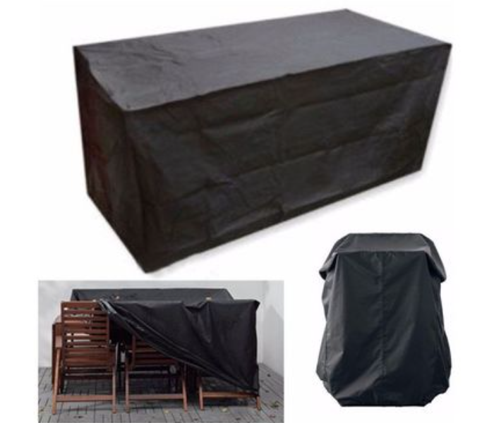 Patio Plastic Garden Furniture Cover- Black - Zoom Image 2