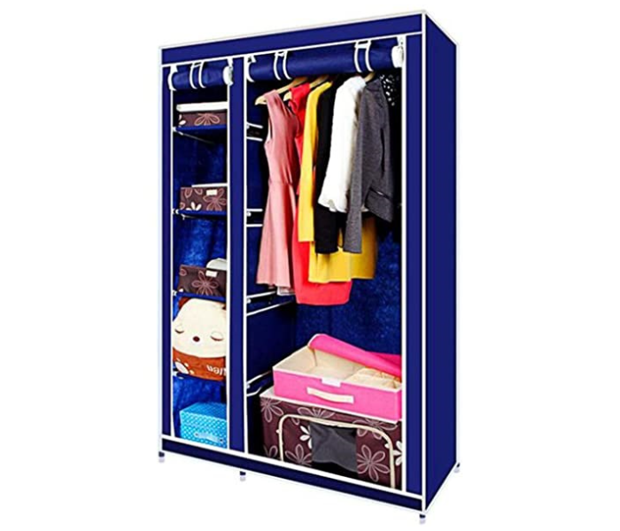 In-House Non-woven Fabric Portable Clothes Closet WRD-2824- Blue - Zoom Image 1