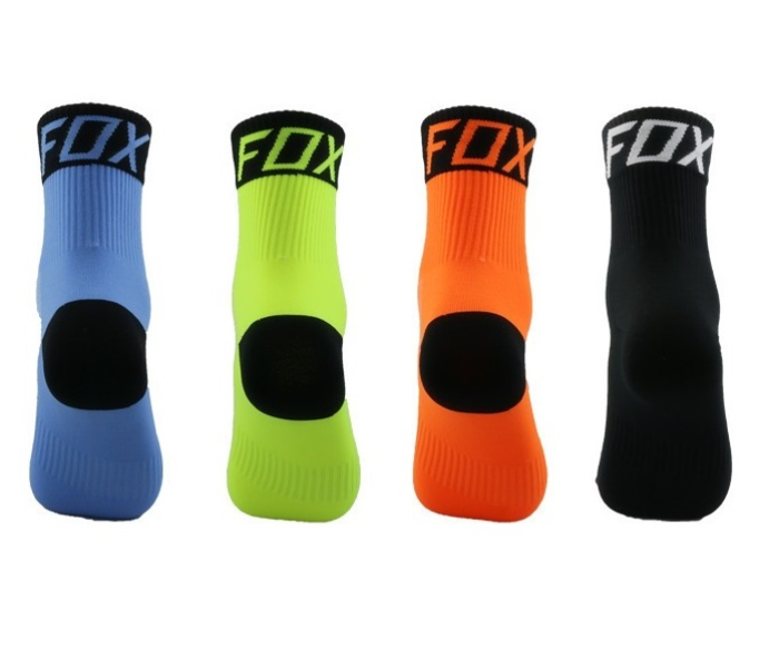 Cycling Compression Socks Fox Design for Road Bike and Mountain Bike - Black - Zoom Image 3