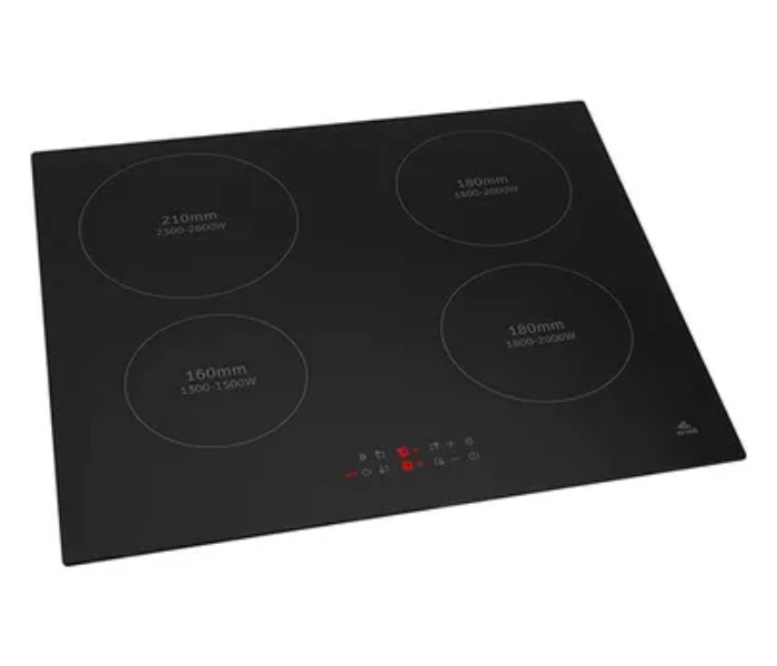 Evvoli EVBI-IH604B Bulit-In Induction Hob 4 Burners Soft Touch Control With 9 Stage Power Setting And Saftey Switch - Black - Zoom Image 2