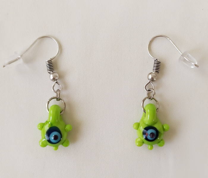 Handmade Glass Art Turtle Jewellery Set - Green and Black - Zoom Image 2