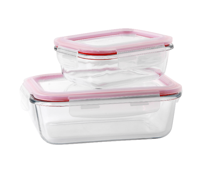 Delcasa DC1886 2 Pieces BRS Glass Container Set - Clear - Zoom Image 1