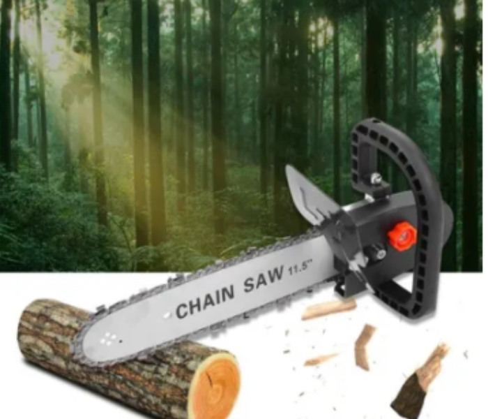 Generic-DIY Electric Saw 11.5 Inch Chainsaw Bracket Set Angle Grinder to Electric Chain Saw Converter Household Electric Saw Logging Saw Automatic Adjustment and Fuel - Zoom Image 2