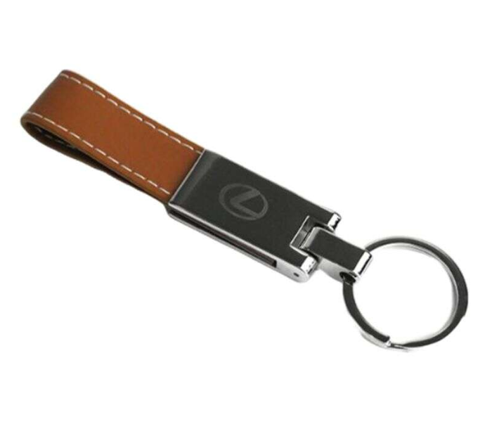 Carabiner Lock Auto Car Long Keychain for Lexus - Brown and Silver - Zoom Image