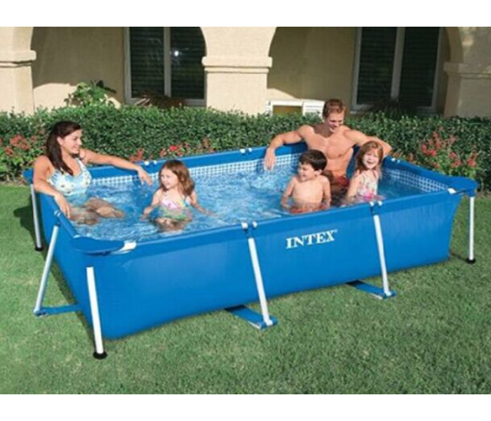 Intex 28271 2.6m X 160 Cm X 65 Cm Rectangular Frame Small Baby Pool - Light Blue - Zoom Image 1