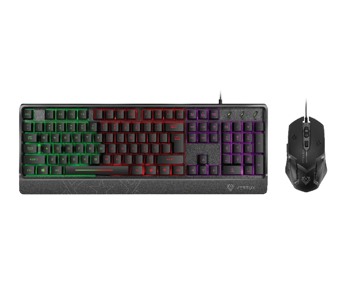 Vertux ORION Orginomic Backlit Wired Keyboard And Mouse - Black - Zoom Image 1