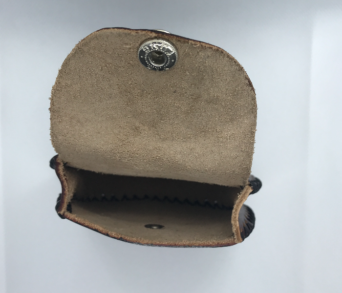 Handmade Leather Small Bag for Coins- Brown - Zoom Image 3