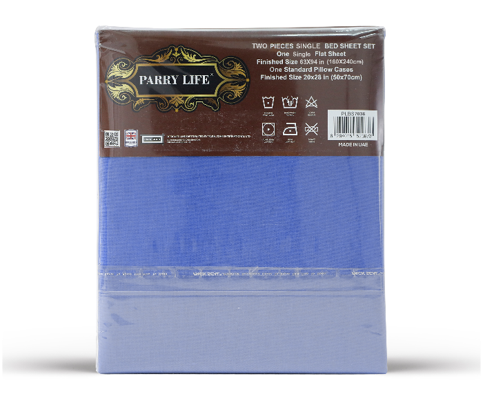 Parry Life PLBS7036V 90GSM Micro Fiber Machine Washable Single Flat Sheet - Blue - Zoom Image 4