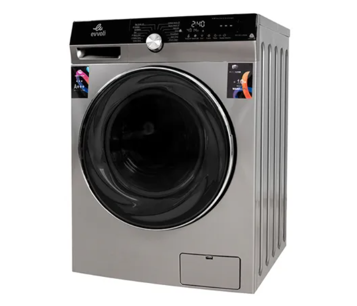 Evvoli EVWM-FBLE-814S 8 KG 1400 PRM Front Load Washing Machine – Silver and Black - Zoom Image 3