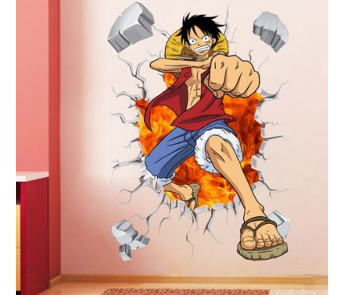 Anime Luffy Self Adhesive Scratch Resistant Removable Wall Sticker - Multicolour  - Zoom Image 3