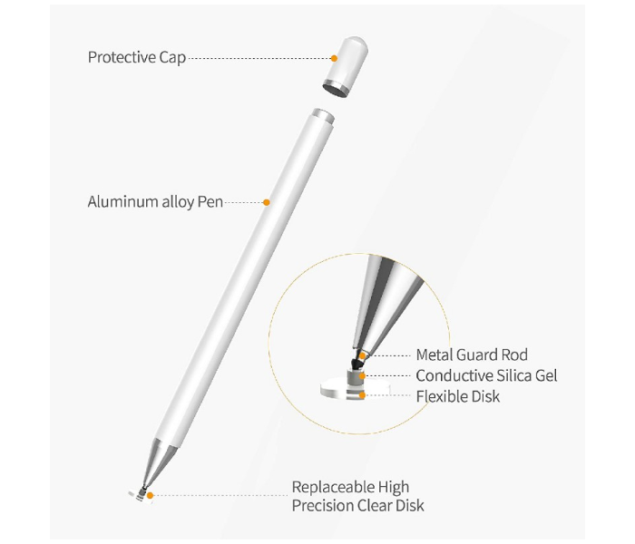 Trands TR-PN899 Touch Screen Stylus Pen - White - Zoom Image 2