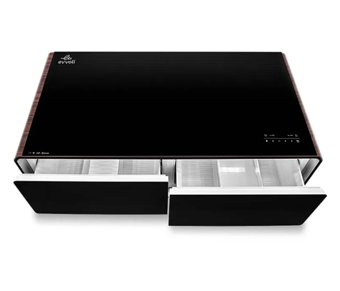 Evvoli EVRFS-130LB Smart Touch Table With Two Refrigerating Doors -  Black - Zoom Image 1