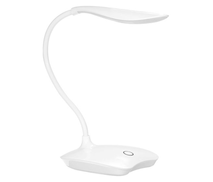 LED 300mAh Desk Lamp USB Rechargeable Dimmable Eye Caring Desk Lamp with 360° Rotatable Head Flexible Hose - White - Zoom Image