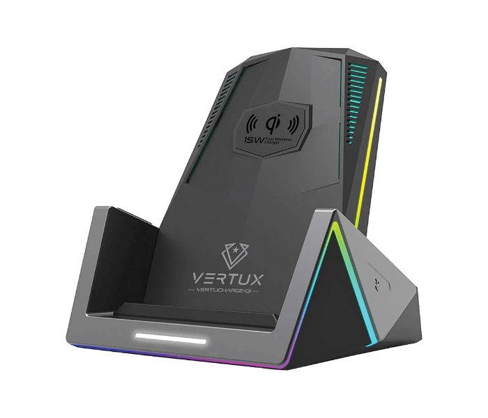 Vertux VERTUCHARGE-QI 15W High Speed Wireless Charging Station With 18W USB-C Power Delivery and Quick Charge 3.0 - Black - Zoom Image 1