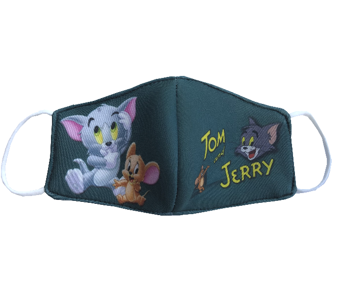 Zap Tom and Jerry Printed Reusable and Washable Mask for Kids - Zoom Image