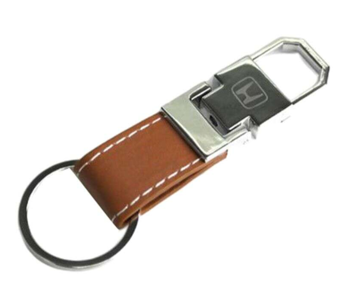 Carabiner Lock Auto Car Small Keychain for Honda - Black and Brown - Zoom Image