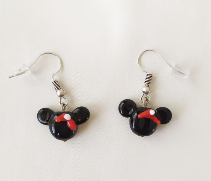 Handmade Glass Art Mickey Head Jewellery Set - Black - Zoom Image 2