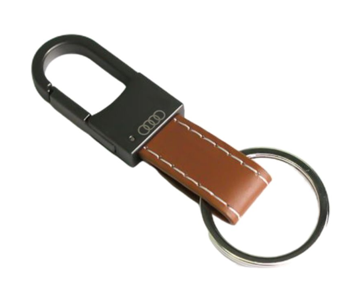 Carabiner Lock Auto Car Keychain for Audi - Brown and Black - Zoom Image