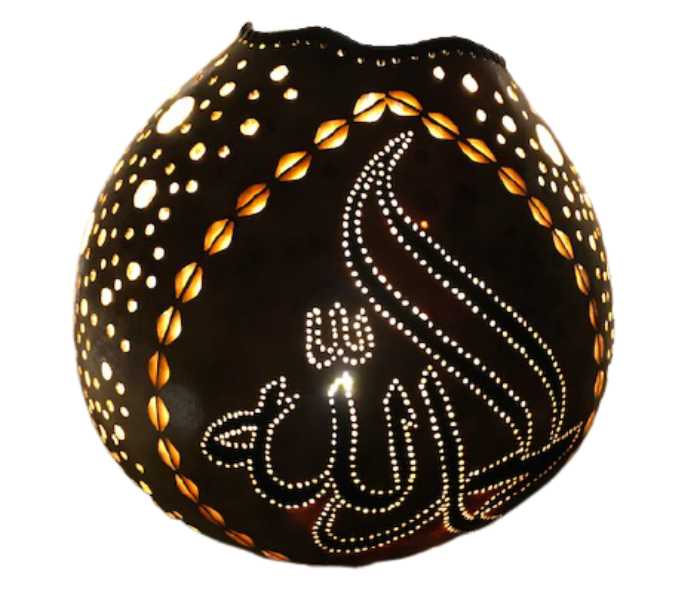 Handmade Gourd Art Night Lamp Alhamdulillah- Wood - Zoom Image 4