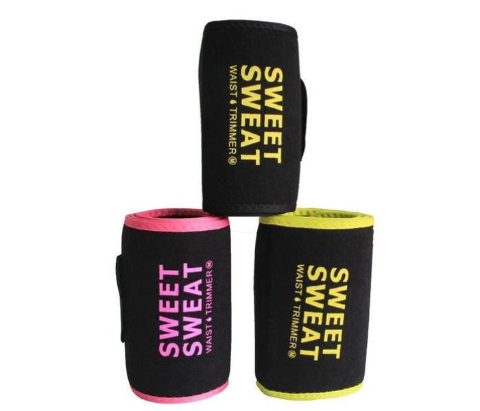 Sweet Sweat Waist Trimmer - Black/Yellow Logo | Premium Waist Trainer Belt  for