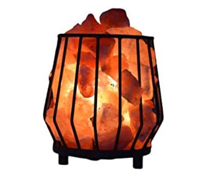 Himalayan 3-5Kg Aura Salt Chunks Round Metal Basket Crystal Home Decor By Photon - Zoom Image