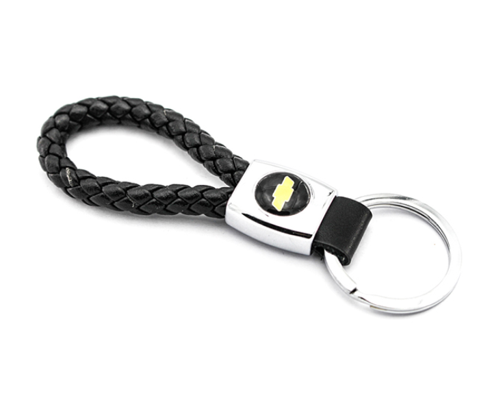 Logo Car Keychain for Chevrolet - Black and Silver - Zoom Image