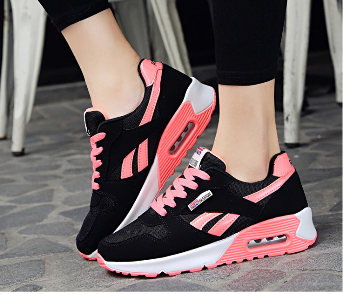 Light Breathable Mesh Flat Casual EU-38 Lace-up Sneakers for Women - Pink - Zoom Image 3